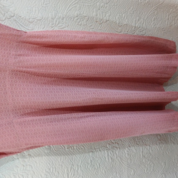 Vintage 1940s Sheer Lace Pink Evening Party Dress With Rhinestone Buttons - Picture 10 of 15